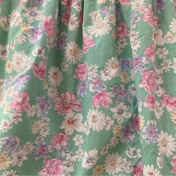 Vintage USA Bonnie Jean Girls 7 Green Pink Floral Dress - Picture 6 of 10